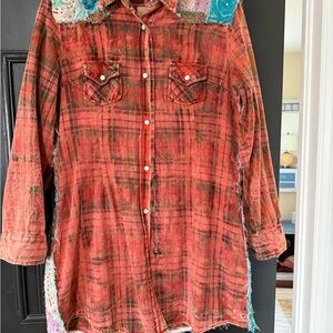 Plaid Button Down Shirt - Red